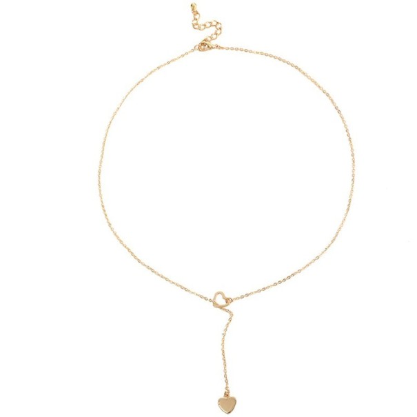 Dames hart ketting D340 goud