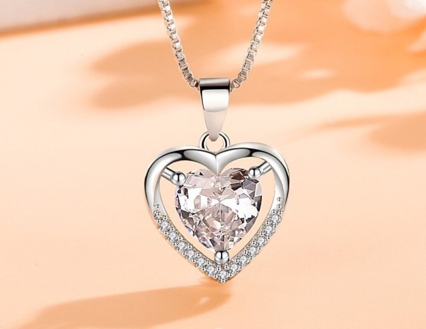 Dames hart ketting D566