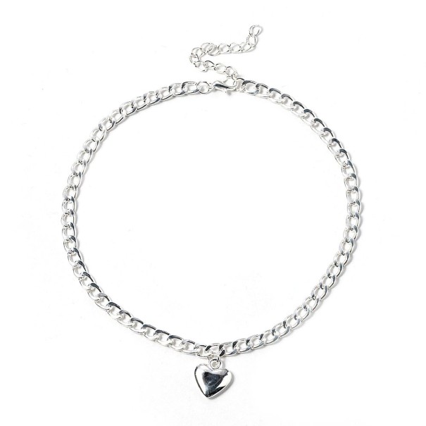 Dames hart ketting D58 zilver