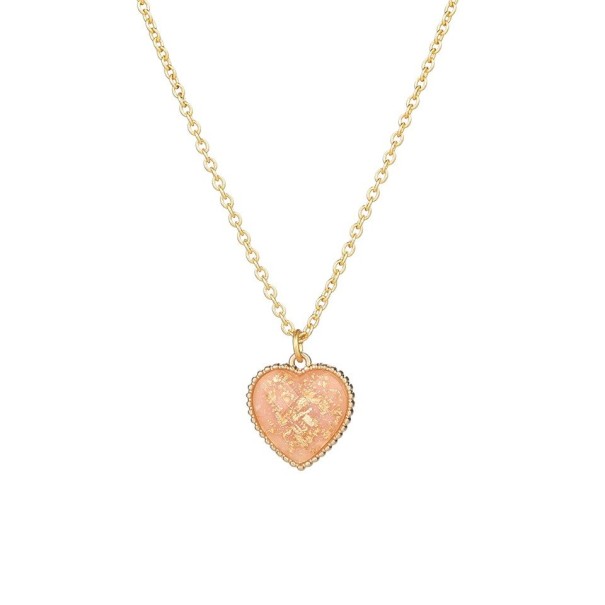Dames hart ketting G821 abrikoos