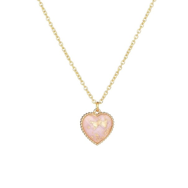Dames hart ketting G821 roze