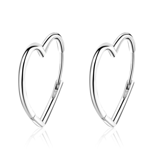 Dames hart oorbellen H861 zilver