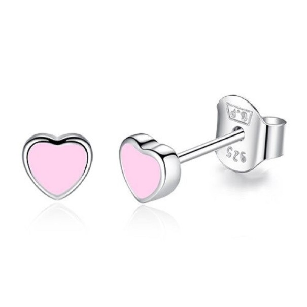Dames hartvormige oorbellen G1283 roze