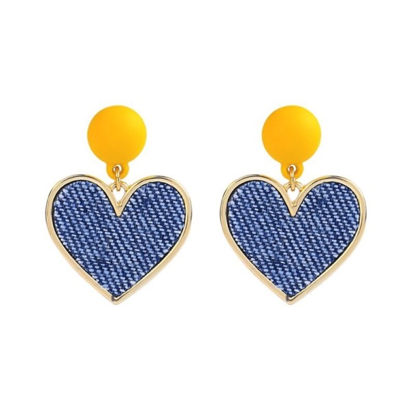 Dames hartvormige oorbellen G1353 blauw
