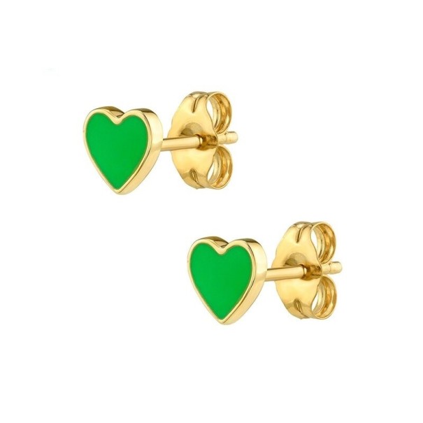 Dames hartvormige oorbellen G459 groen