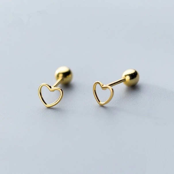 Dames hartvormige oorbellen G646 goud