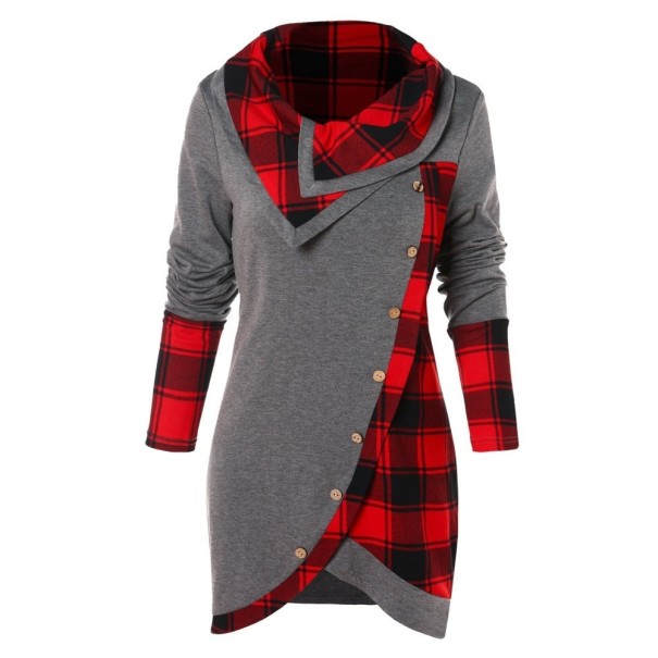 Dames herfsttop grijs M