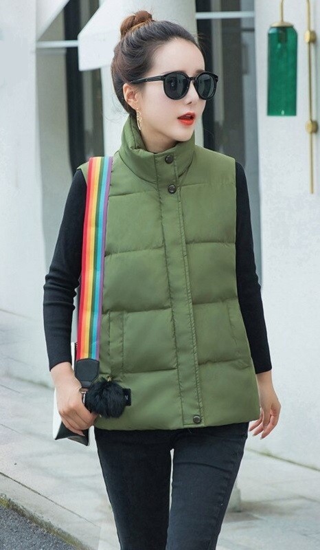 Dames herfstvest P1368 legergroen XXL