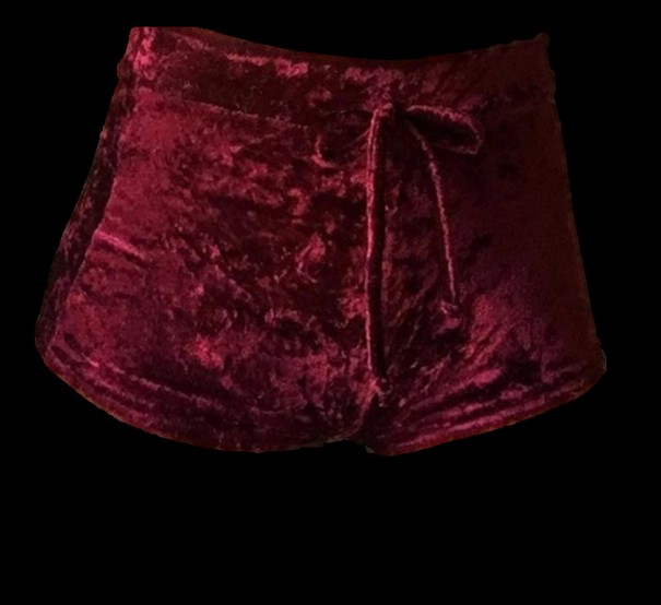 Dames high waist fluwelen shorts J3228 rood S