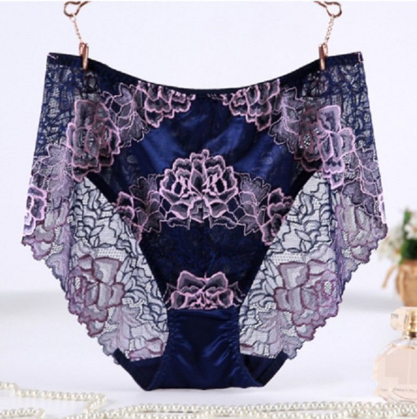 Dames hoge taille slips - grote maten donkerblauw XXL