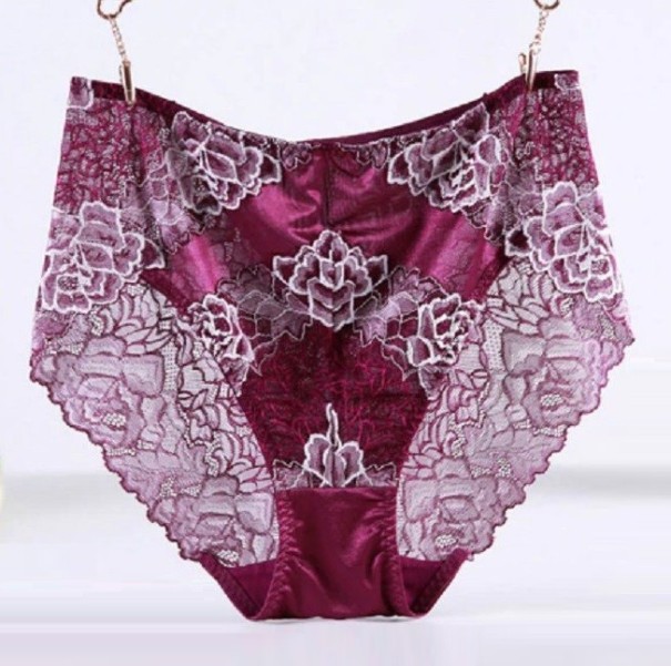 Dames hoge taille slips - grote maten wijnrood 4XL