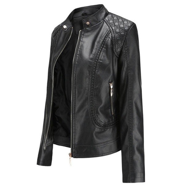 Dames imitatie leren jas P1393