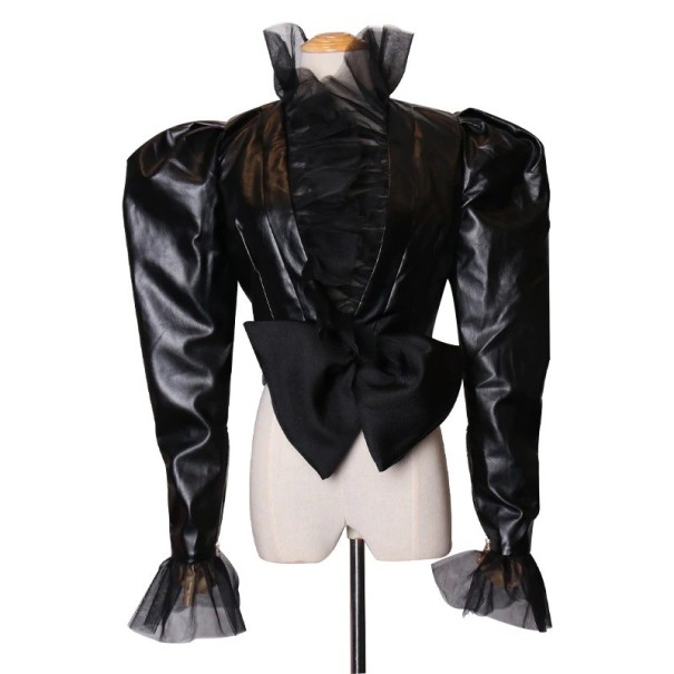 Dames imitatie leren jas P2055 S