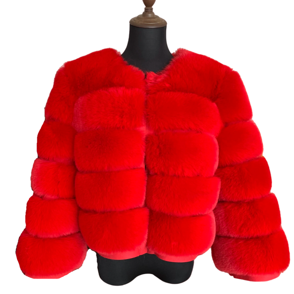 Dames imitatiebontjas rood XXL