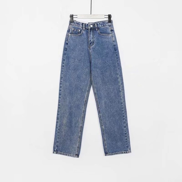 Dames jeans met hoge taille A176 donkerblauw 27