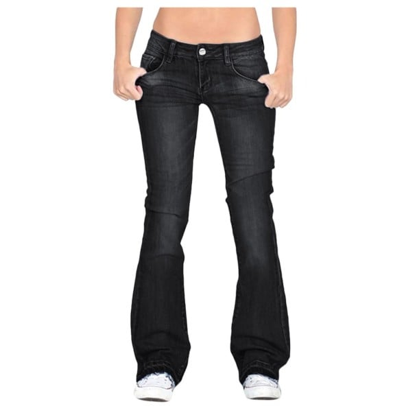 Dames jeans met wijde pijpen A201 zwart XL