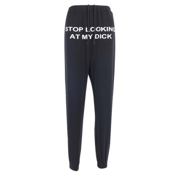 Dames joggingbroek met grappig opschrift zwart S