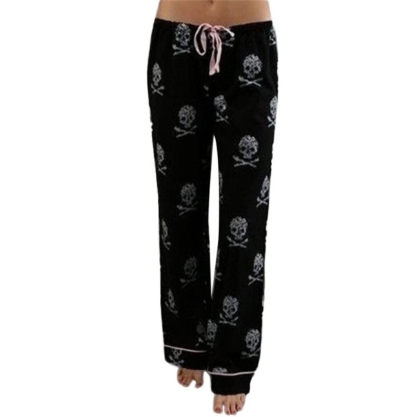 Dames joggingbroek met schedels zwart L