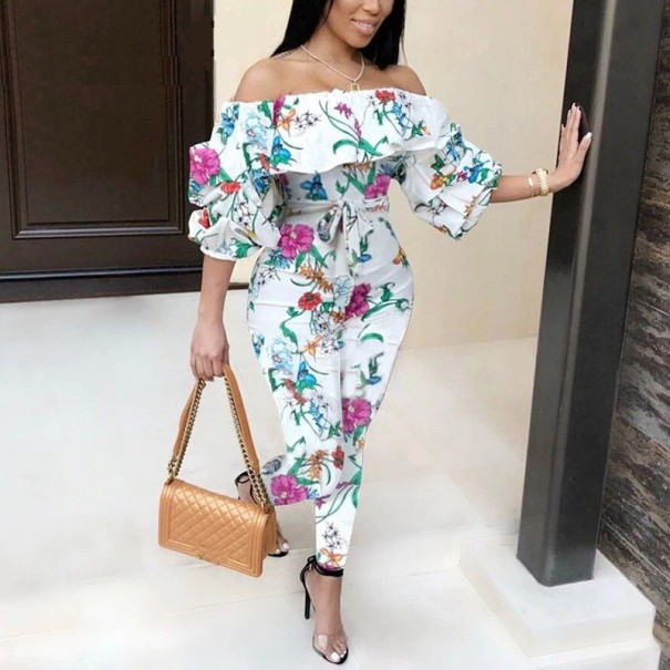 Dames jumpsuit met bloemenpatroon M