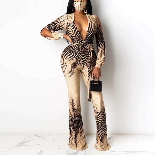 Dames jumpsuit met diepe halslijn B837 XS