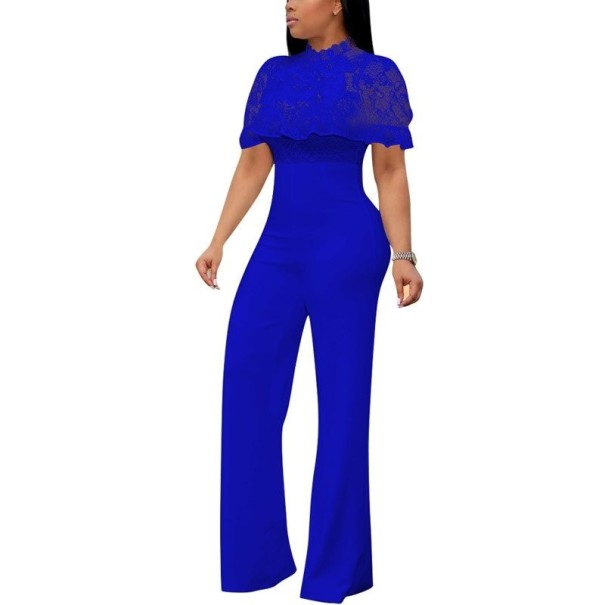 Dames jumpsuit met kant B851 blauw XL