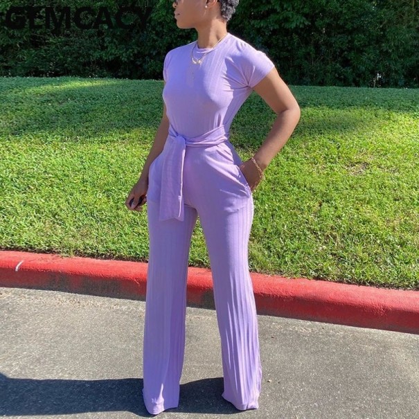 Dames jumpsuit met korte mouwen B838
