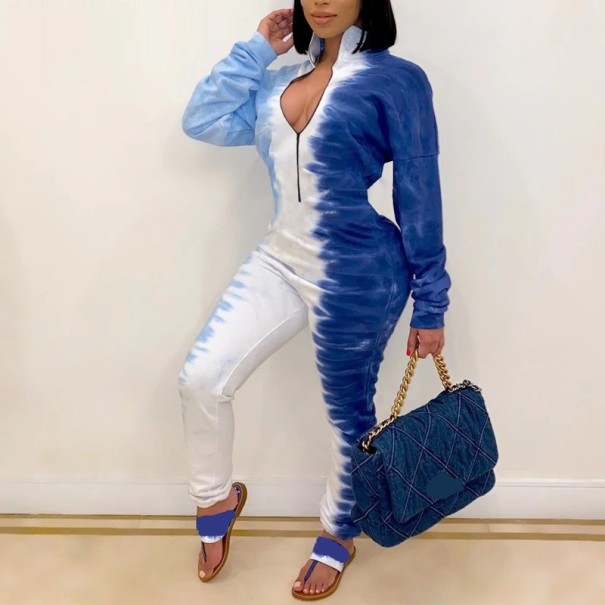 Dames jumpsuit met rits B850 blauw S