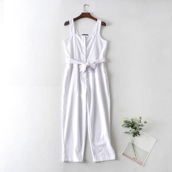 Dames jumpsuit met strik in de taille A2006 wit S