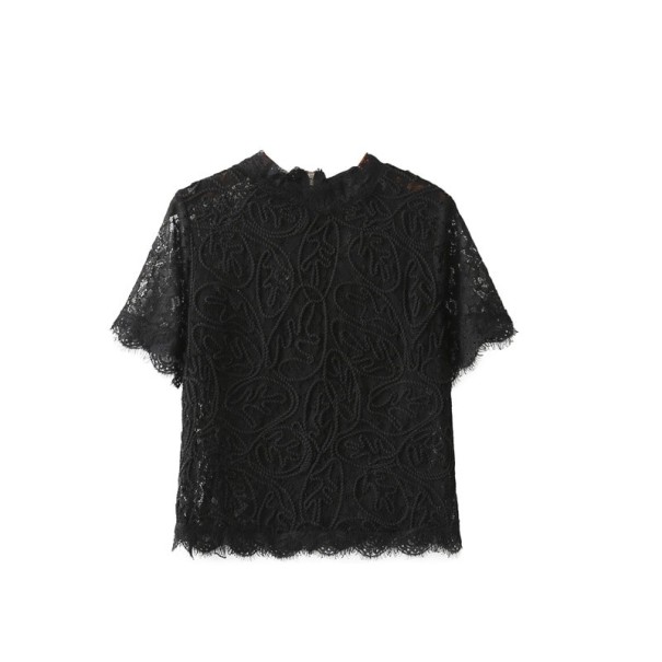 Dames kanten blouse Amelia zwart L