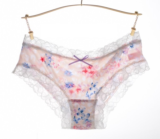 Dames kanten slipje met bloemen J2826 rood L