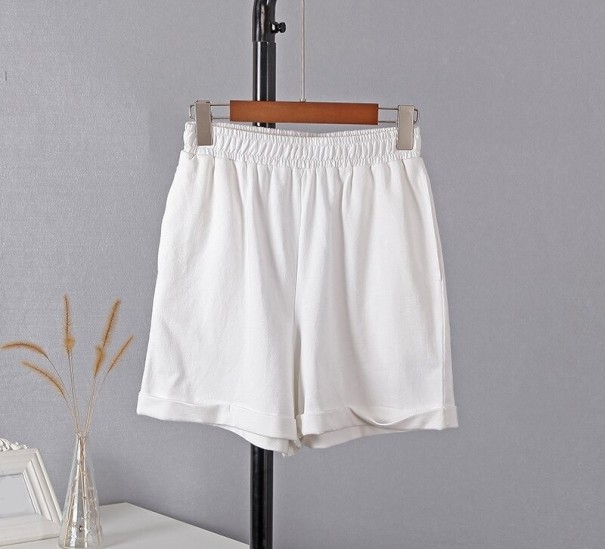 Dames katoenen shorts B896 wit S