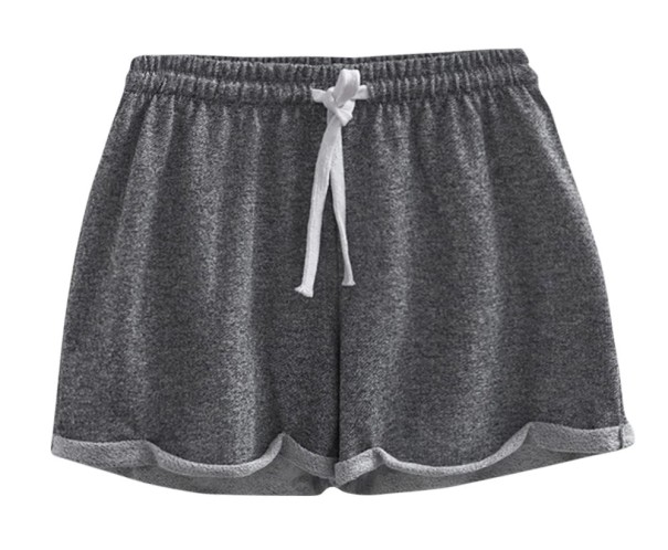 Dames katoenen shorts donkergrijs M