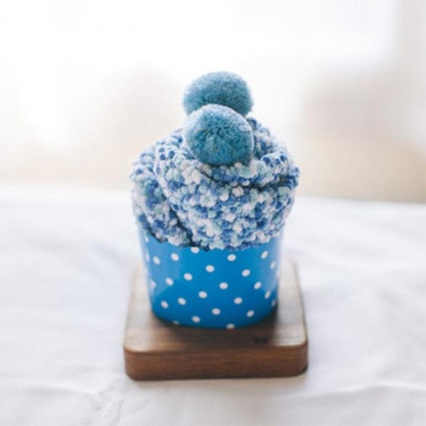 Dames katoenen sokken met pompons blauw