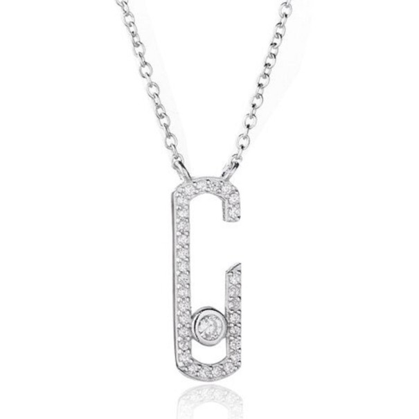 Dames ketting letter C zilver