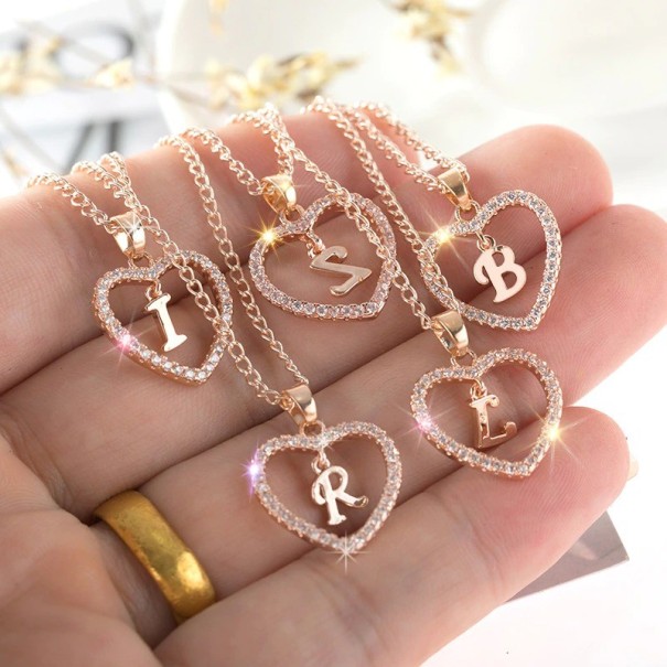 Dames ketting letter in hart