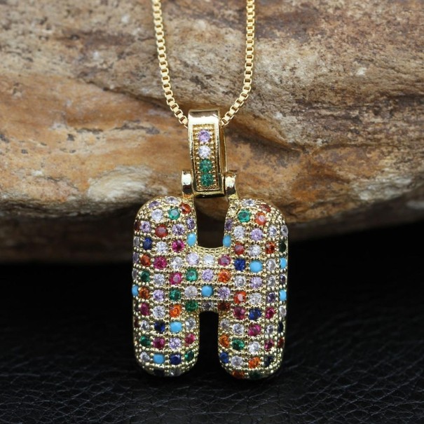 Dames ketting met alfabetletter D352 H