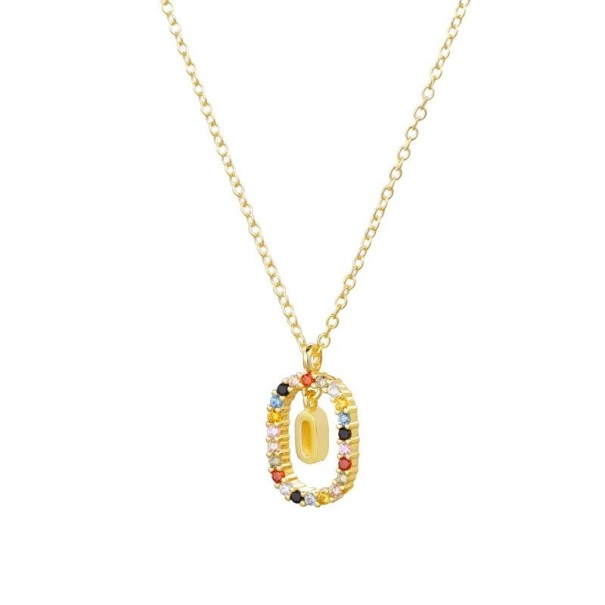 Dames ketting met alfabetletter D697 O