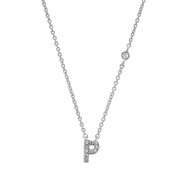 Dames ketting met alfabetletters M99 zilver P