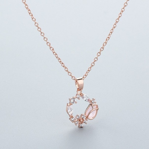 Dames ketting met bloem D287 1