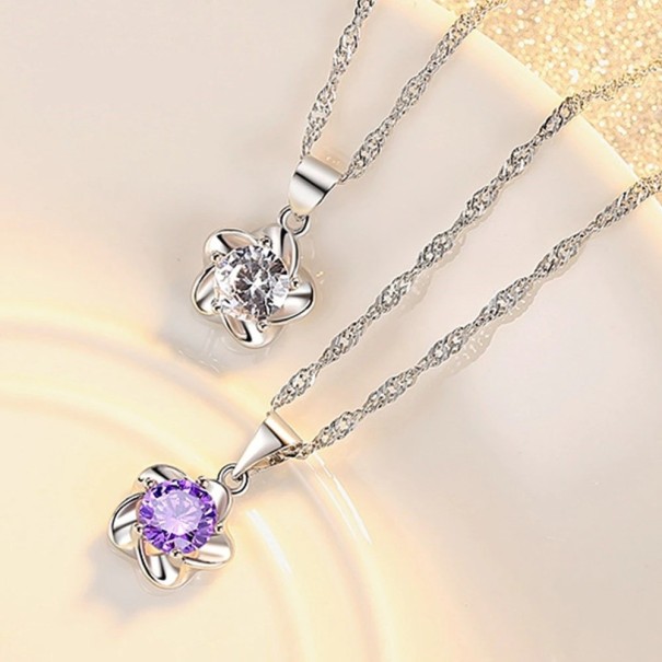 Dames ketting met bloem D423