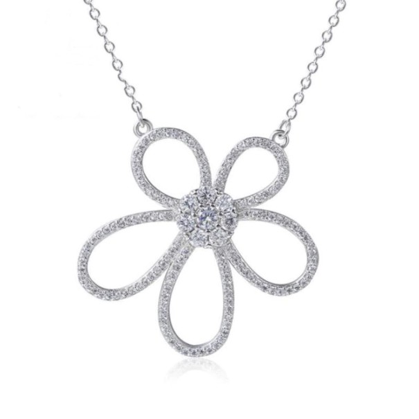 Dames ketting met bloem G527 1