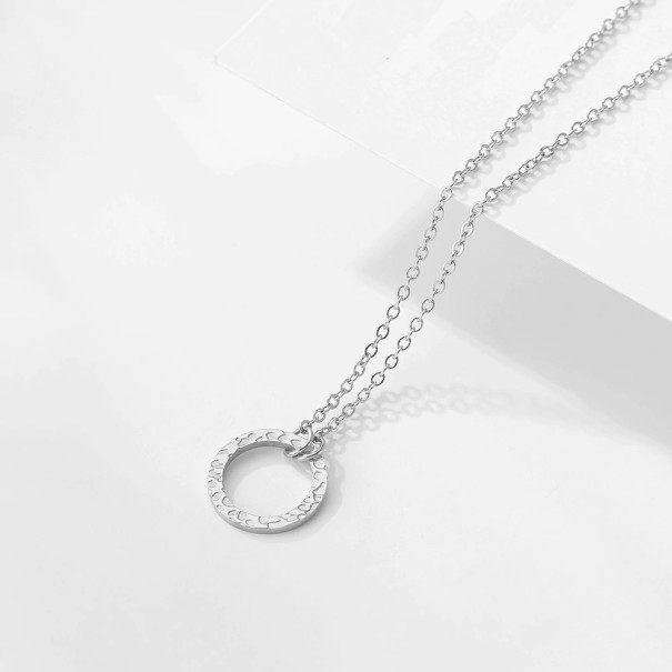 Dames ketting met cirkel D233 zilver