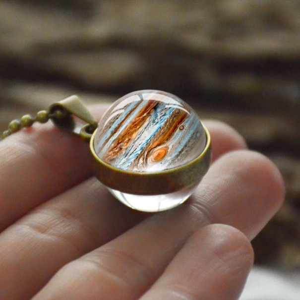 Dames ketting met een planeet D378 goud 2