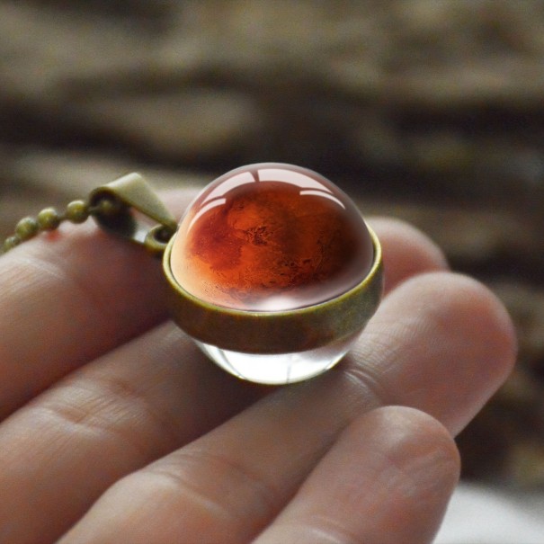 Dames ketting met een planeet D378 goud 3