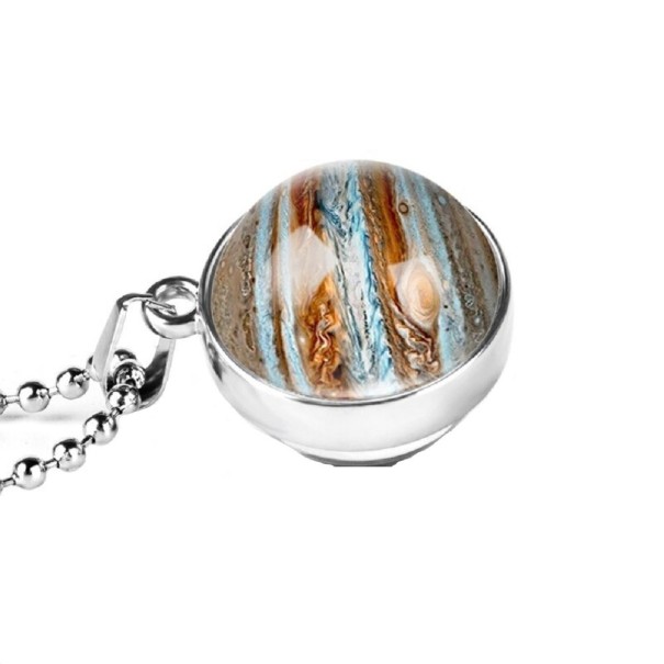 Dames ketting met een planeet D378 zilver 2