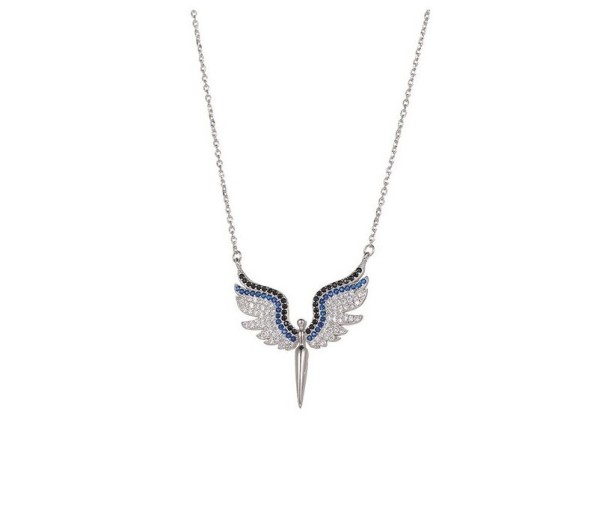 Dames ketting met engel D359 zilver