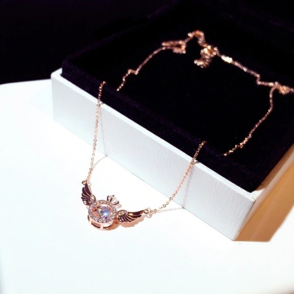Dames ketting met engelenvleugels D248 goud