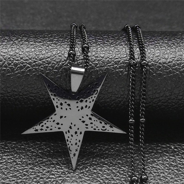 Dames ketting met hanger D155 zwart 2