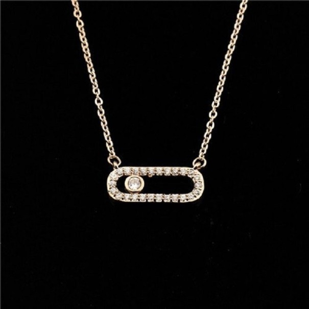 Dames ketting met hanger D163 oudroze 2