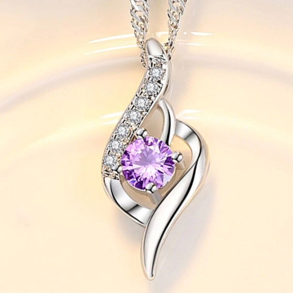 Dames ketting met hanger D403 paars